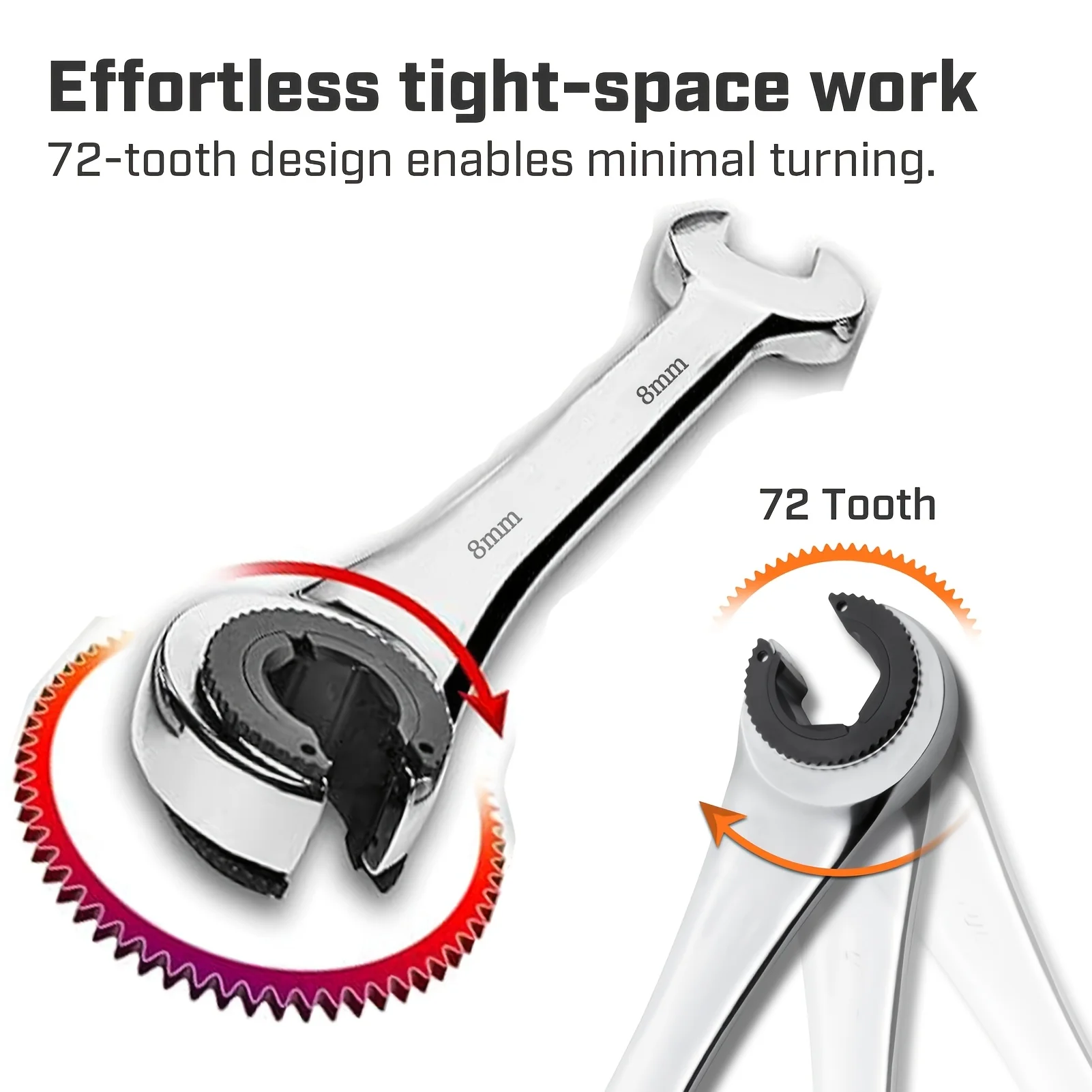 

Fixed Head Oil Tube Ratchet Open-End Wrench, Dual-Purpose Ratchet Tool, Ratchet Combination Set for Automotive Manual Tools