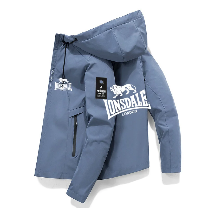 

2025 Spring and Autumn New Men's Hooded Jacket Fashion Outdoor Hiking and Slow Running Zipper Loose fit Dalian Hat Size Jacket