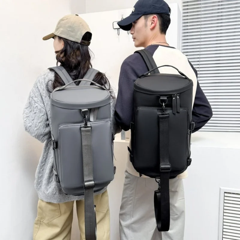 Mochila multifuncional para hombre, gran capacidad, para viajes, senderismo, para mujer, Color sólido, impermeable, mochila para estudiantes universitarios, Unisex