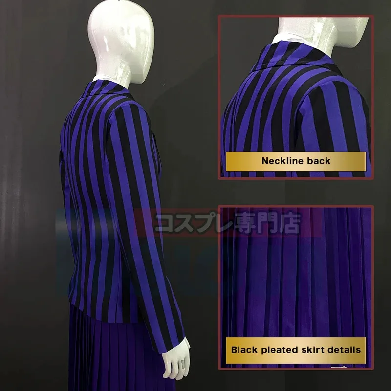 DY2025HOLOUN Enid Sinclai Bianca School Cosplay Costume Blue Uniform Dress Sweater Embroidery Suit Christmas GiftDY