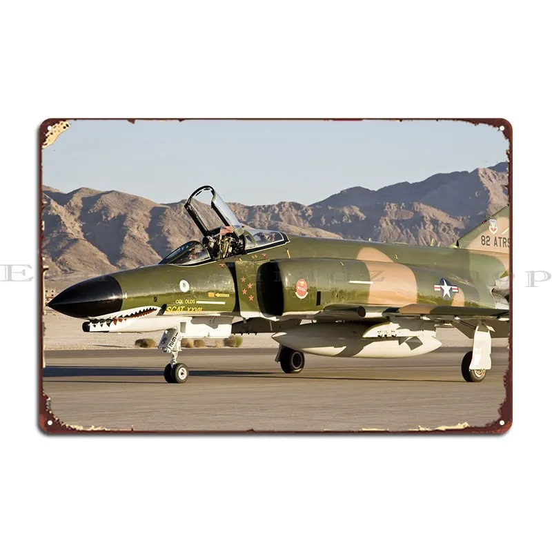 F 4 Phantom Jet Fighter Metal Sign Mural Wall Decor Garage Customized Plaques Tin Sign Poster