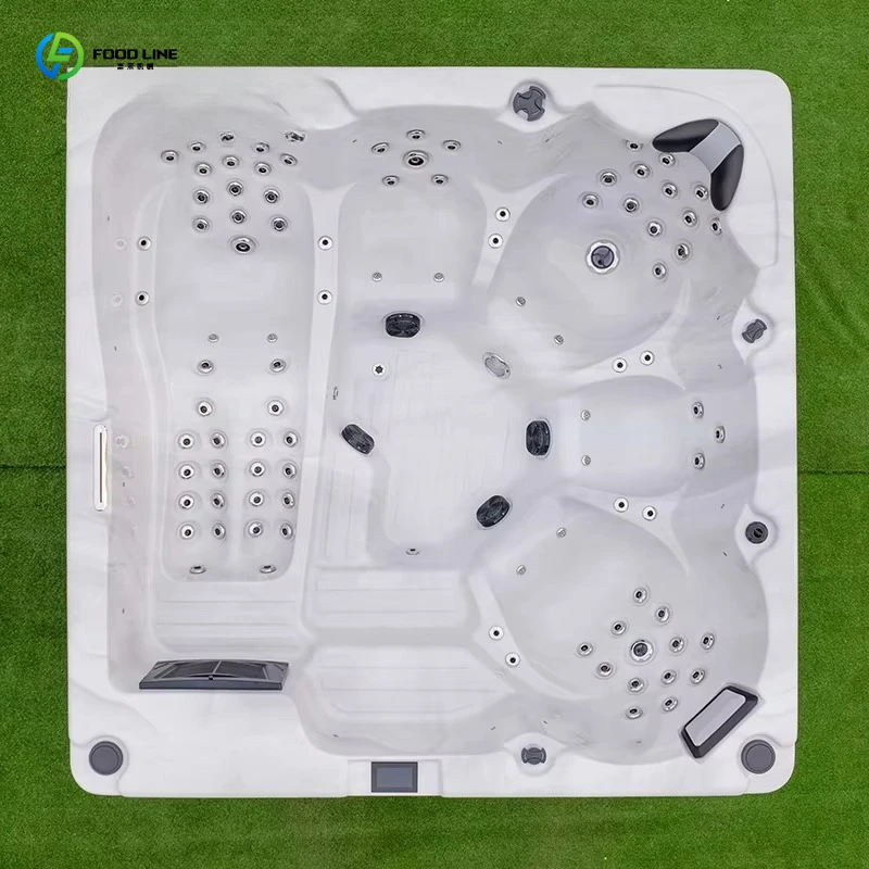 FL Heated Acrylic Outdoor Massage Pool, 130 Bubble Jets Portable Inflatable Spa, Hot Tub for Backyard & RV Camping