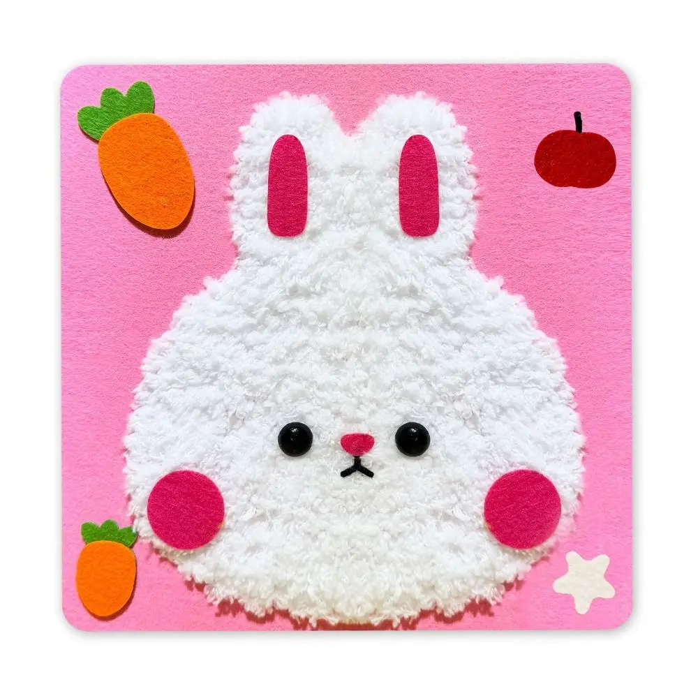 Rabbit Weaving Materials Handmade Wool Painting Decorative DIY Handmade Poke Music Cartoon Animal Embroidery Children Gift