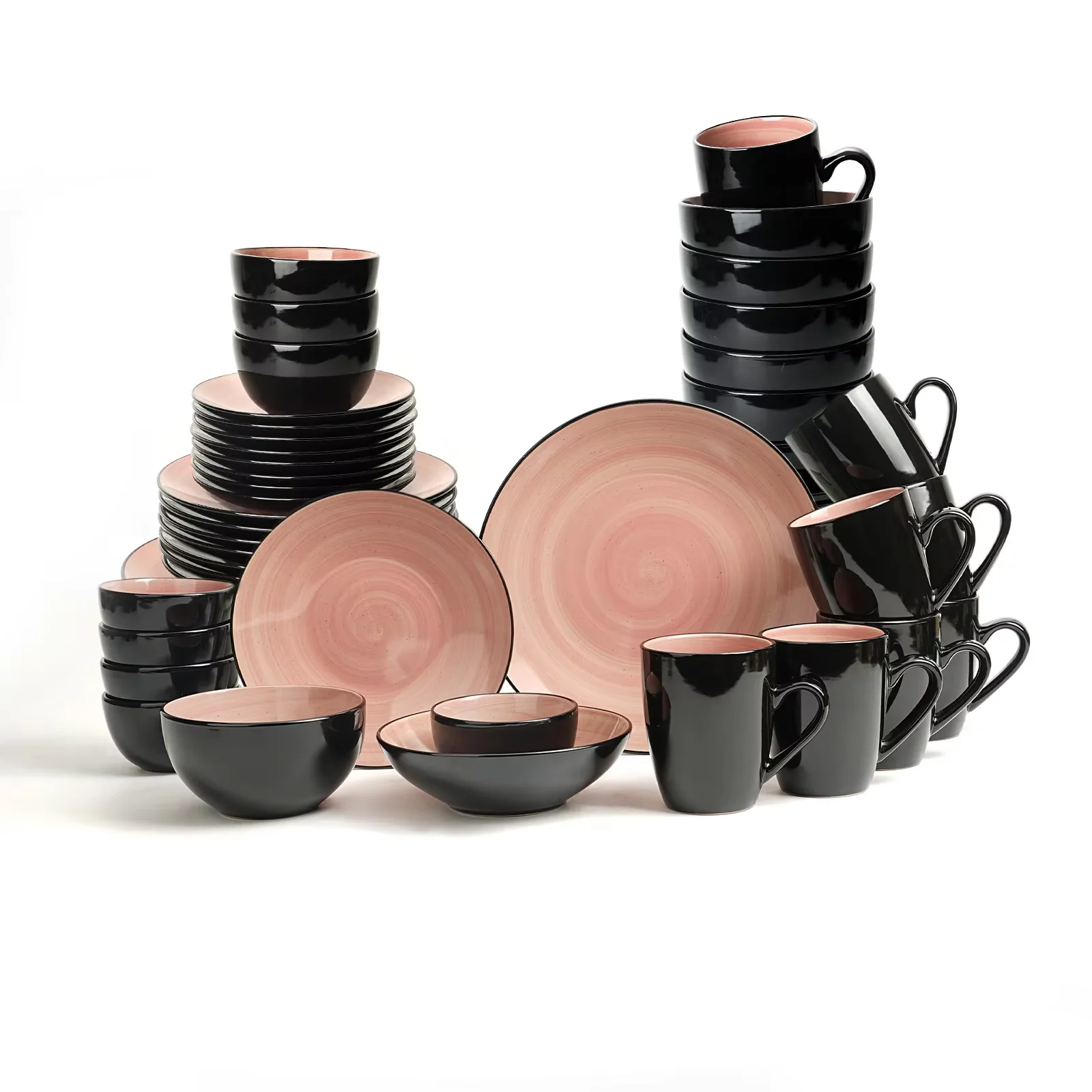 

STLF56pc Handpainted Ceramic Plate Set Eye-catching Kitchen Cookware Set Exquisite Warm Dinnerware Sets Home Kitchen Decor