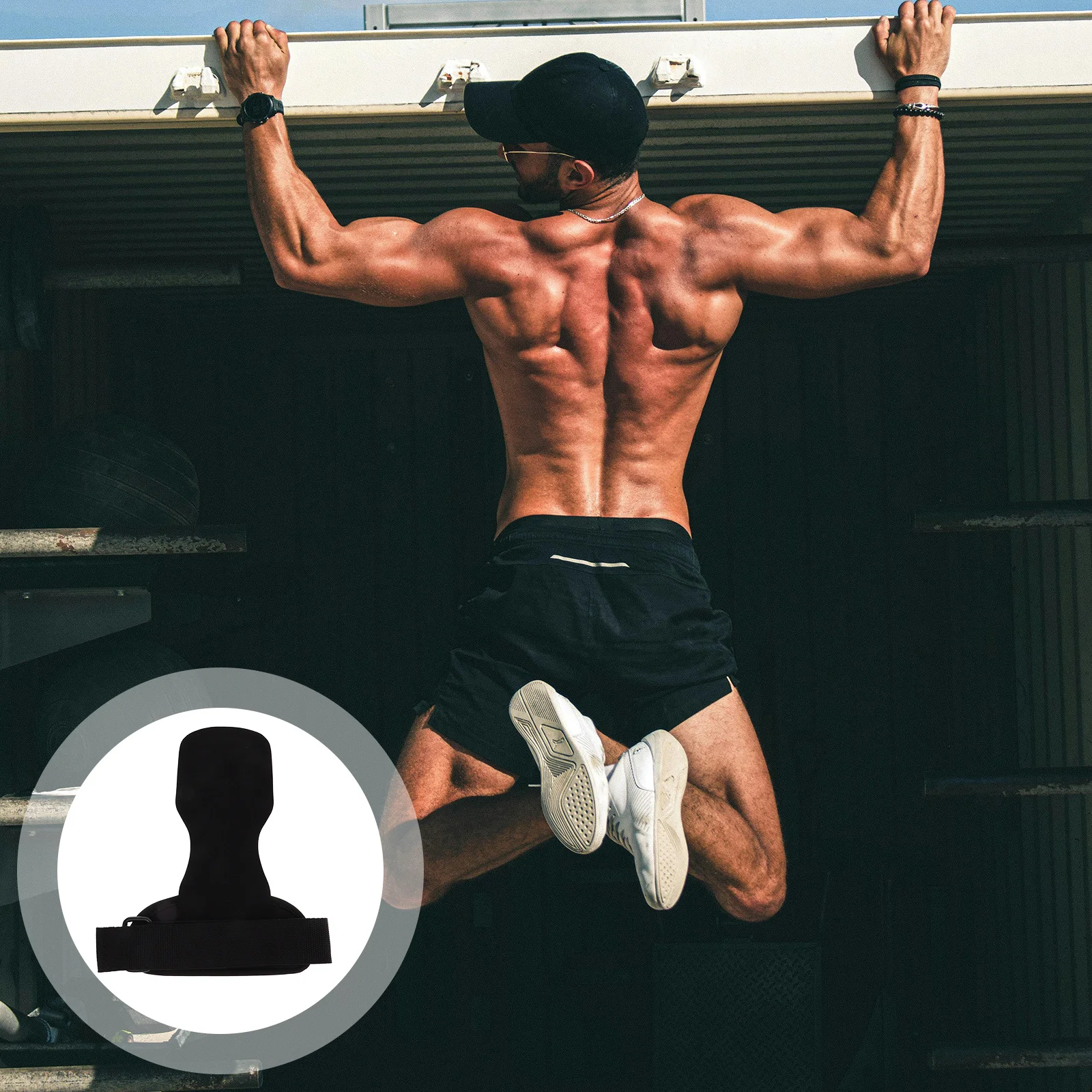 

Strength Training Equipment Lifting Strap Adjustable Non-Slip Grip Workout Wrist Strap Palm Protector for Pull-Ups Indoor Use