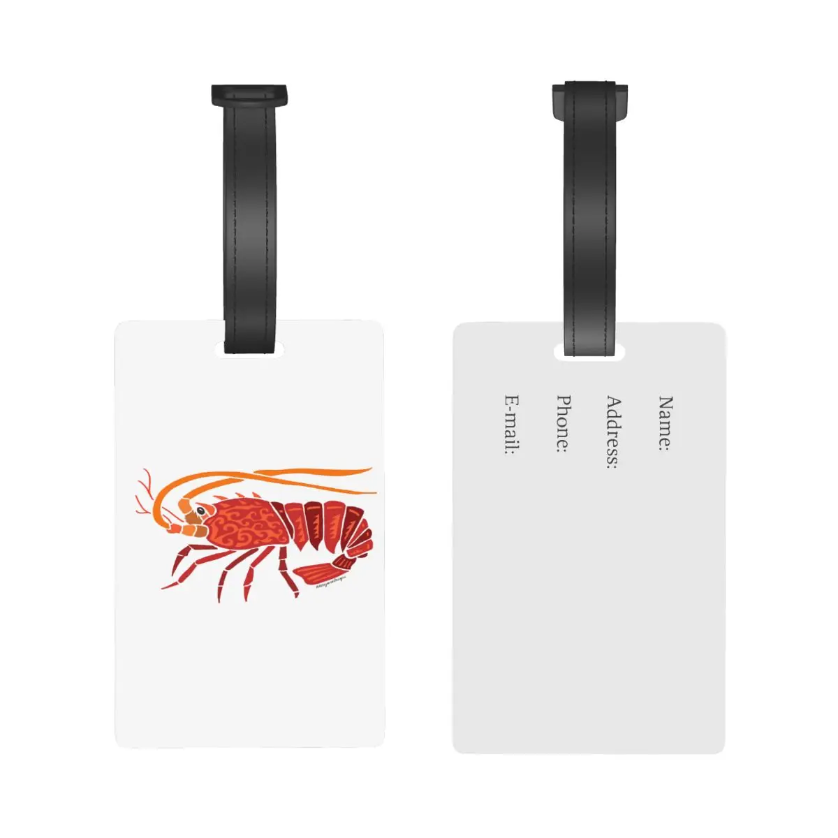 California Spiny Lobster Design - Colored Luggage Tags Suitcase Accessories Travel Baggage Boarding Tag Portable Label Holder