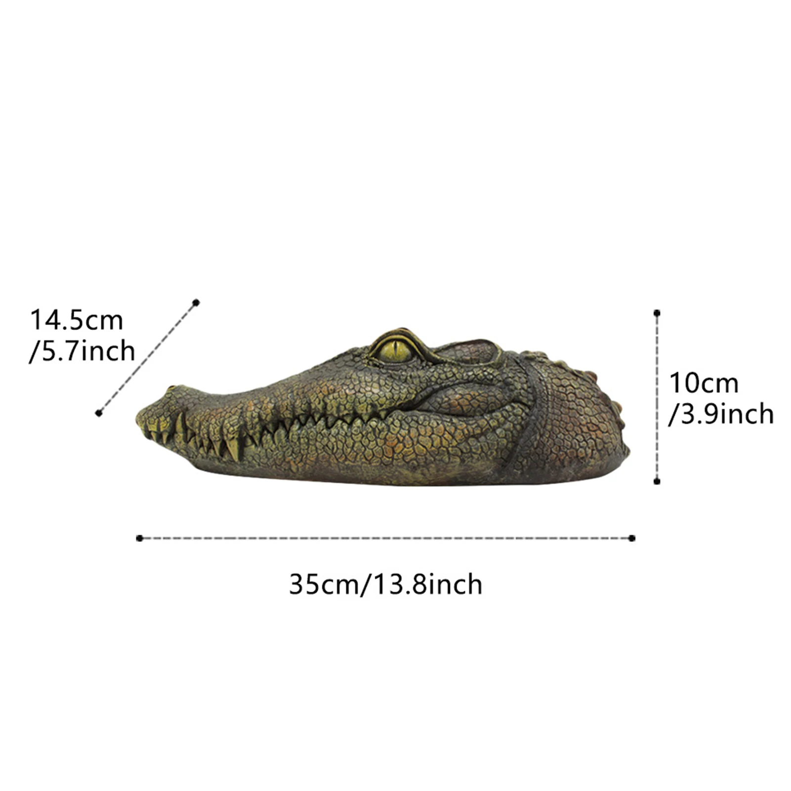 Crocodile Head Decoy Realistic Floating Crocodile Head Scare Ducks Herons Garden Pond Pool Resin Crocodile Buoy Statue