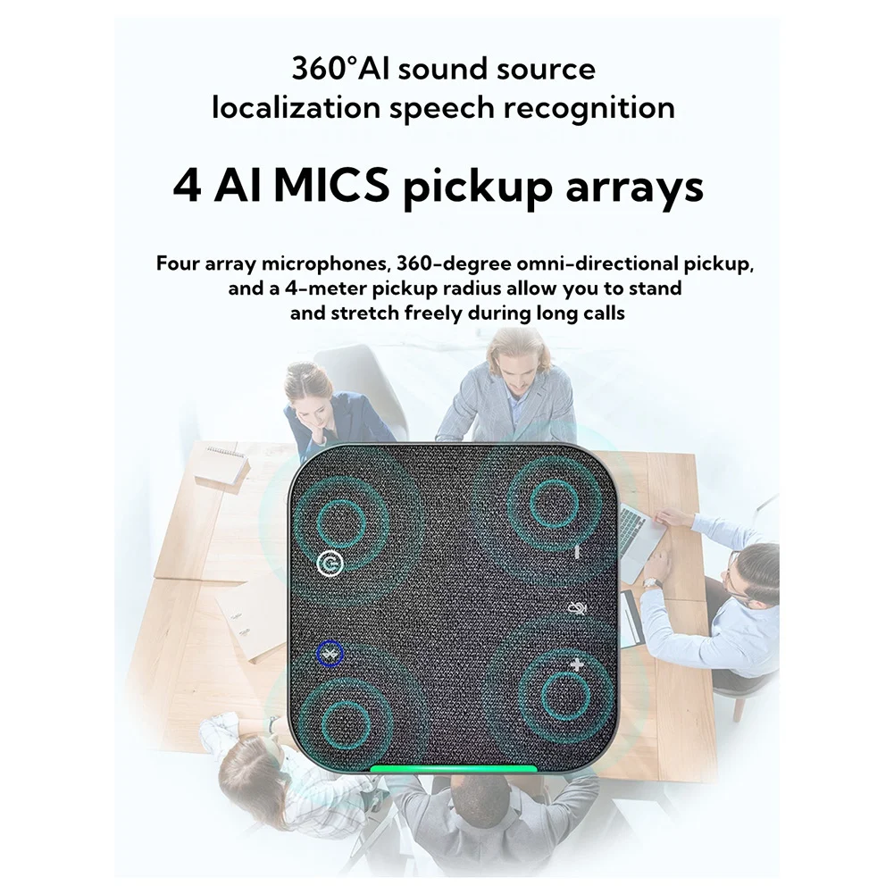 BVBV 全指向性マイク ワイヤレス ビデオ会議スピーカーフォン USB Bluetooth マイク PC ラップトップ コンピューター用