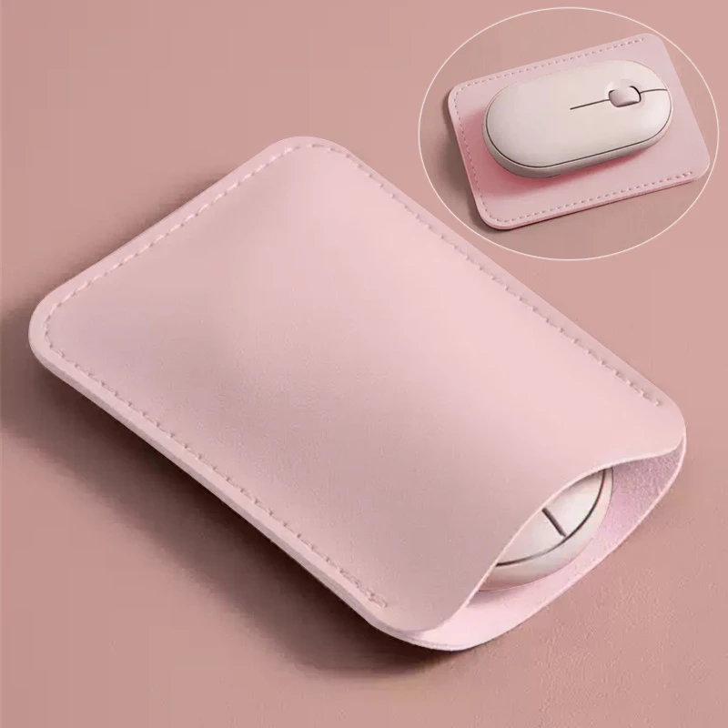 1PC Wireless Mouse Storage Bag Suitable Mouse Protective Leather Sleeve Bag Anti-scratch Case Portable Simple Mouse Storage Bag