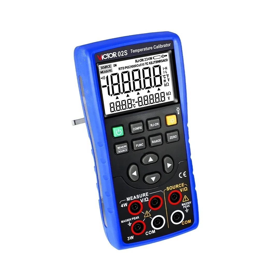 VICTOR 02S The highest output precision is 0.05% HIGH-PRECISION DIGITAL MEASUREMENT Temperature Calibrator