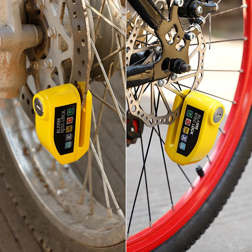 Motorcycle Alarm Lock Wheel Disc Brake with Key Motorbike Scooter Bicycle Waterproof Anti-theft Aluminum Alloy Security Brakeloc