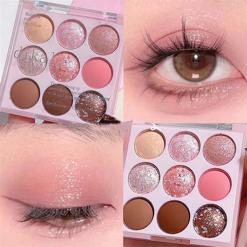 Ice Cream Milk Tea Purple Eye Shadow Plate Glitter Pearl Matte Eyeshadow Eyes Makeup Palette Cool Tone Korean Makeup Cosmetics