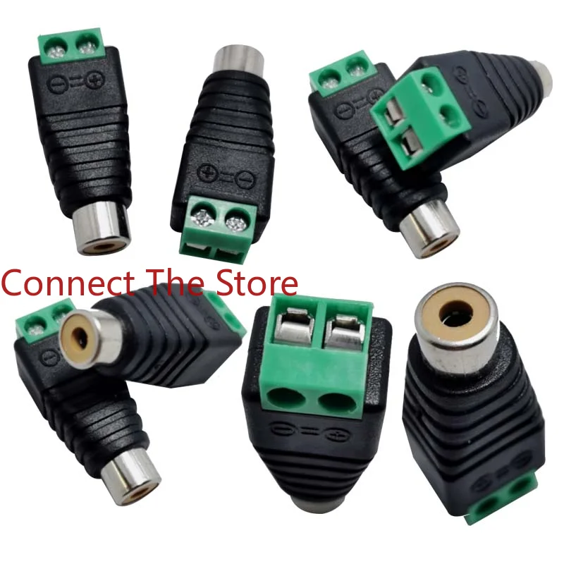 10PCS AV Lotus Female Connector Solderless Screw    RCA Audio And Video     