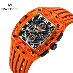 NAVIFORCE NF7105 Mens Watches Top Brand Quartz Watch Man Silicone Chronos Colorful Multifunctional Tonneau Wrist Watches