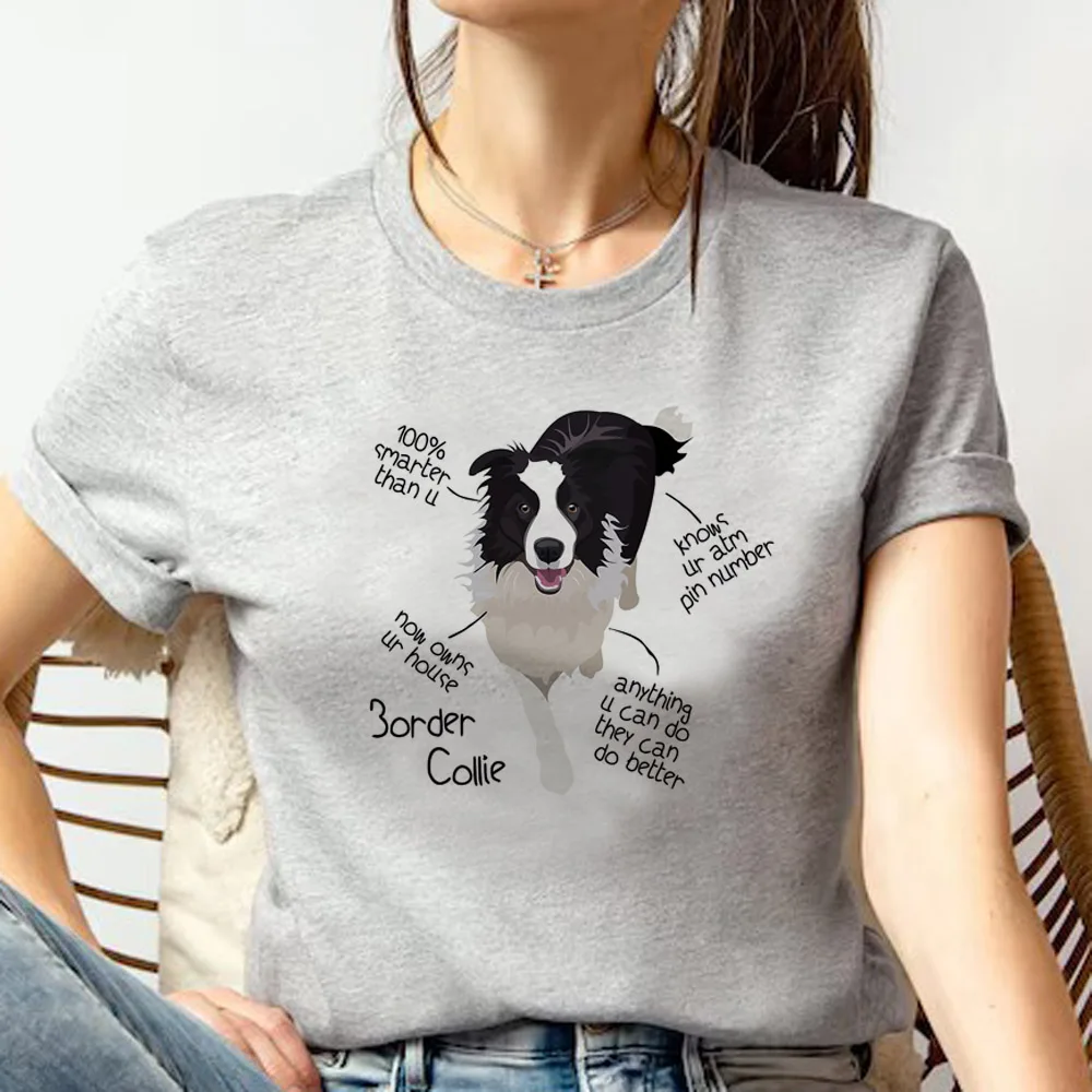 Border Collie Tee women anime Japanese manga t-shirts female manga clothes