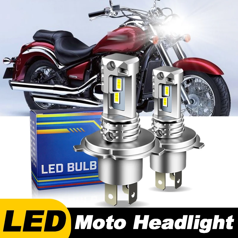 1pc/2Pcs Motorcycle Headlights FOR Kawasaki VN900 H4 HS1 9003 LED Headlamp Hi/Low Beam Bulb 12000lm white 6000k CANbus
