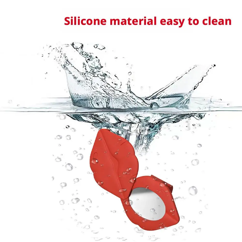 3-in-1 Lip-Shaped Phone Grip with Mirror, Socket Stand , and Lipstick Holder - A Fashionable Accessory for Women Works with iPho