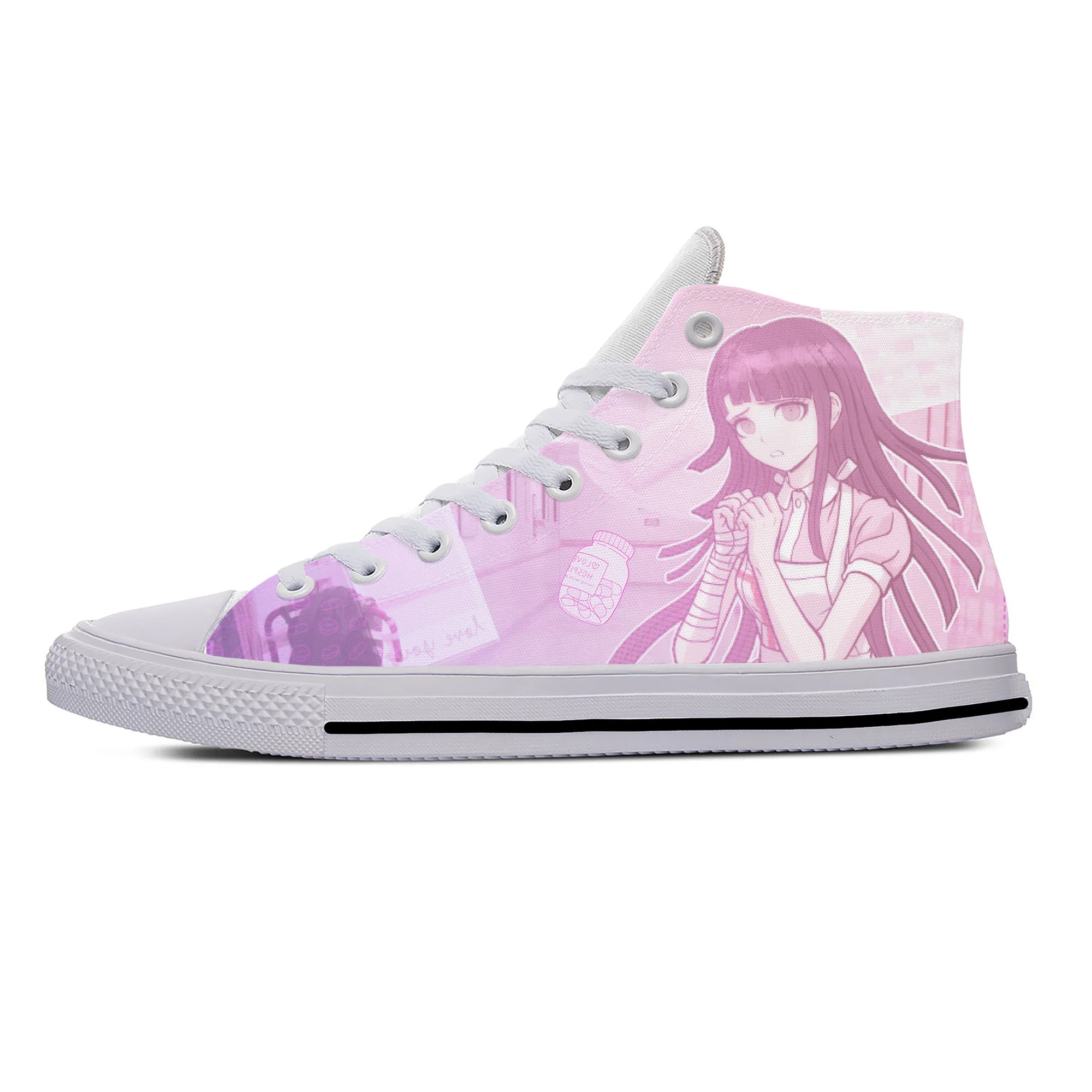 Japanese Anime Manga Danganronpa Tsumiki Mikan Casual Cloth Shoes High Top Lightweight Breathable 3D Print Men Women Sneakers