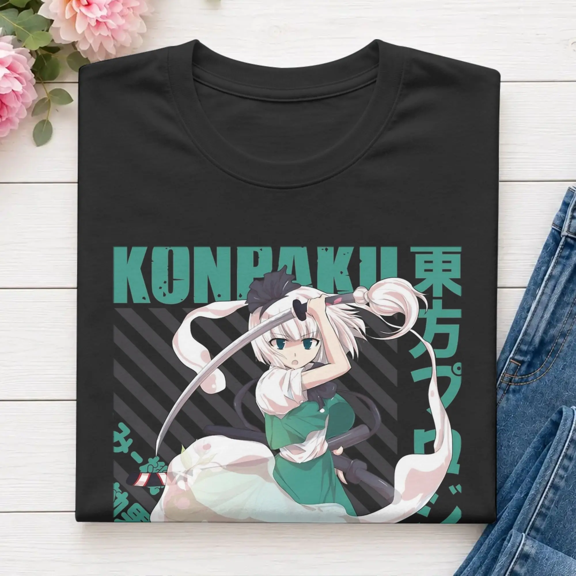 Novelty Touhou Project  Youmu Konpaku  T-Shirts Men Crewneck Pure Cotton T Shirt  Short Sleeve Tee Shirt New Arrival Tops