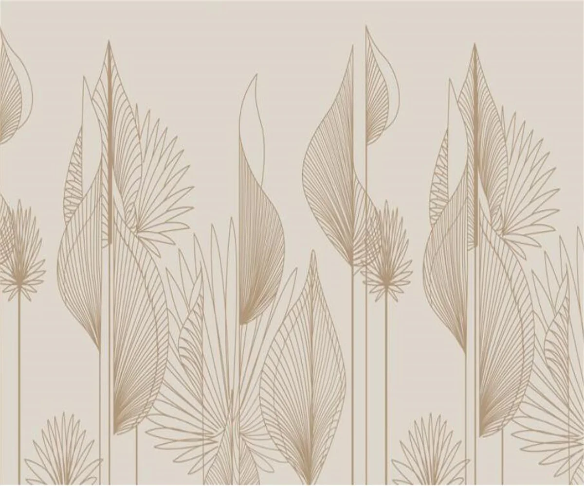 Customized Nordic Wallpaper Modern Minimalist TV Background Wall Paper Leaves Living Room Sofa Mural Wallpaper papel tapiz