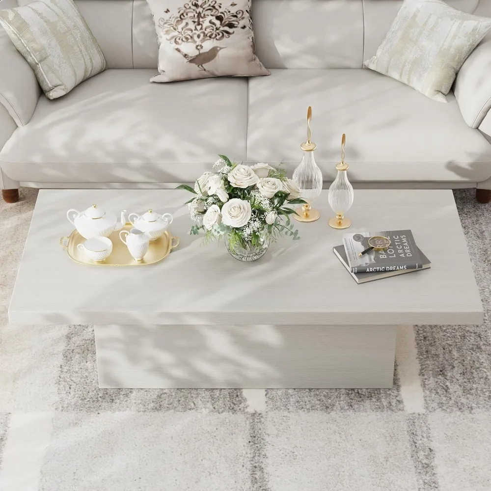 Mesa de centro de granja, mesa de cóctel de madera de ingeniería moderna 47,25, mesa decorativa resistente a los arañazos con marco resistente para la vida