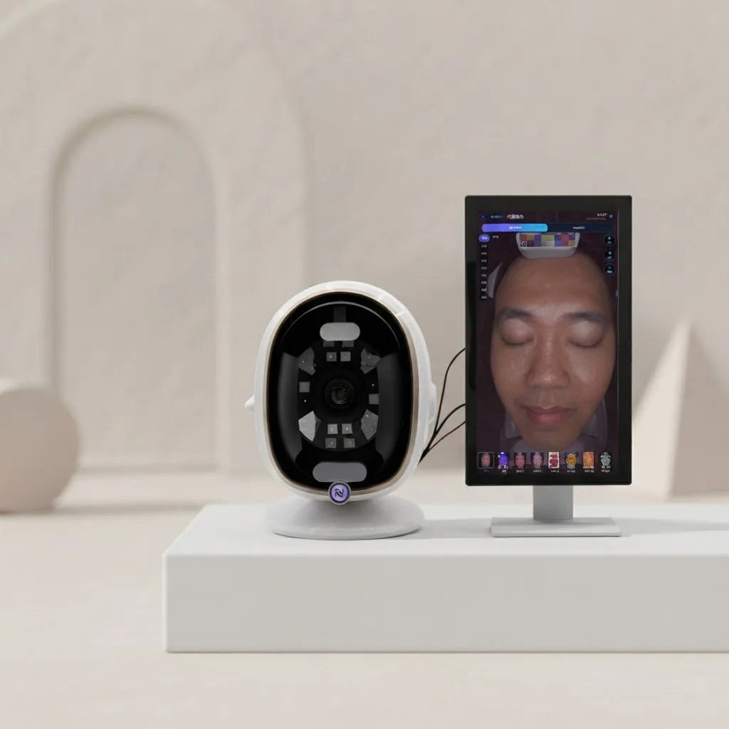 Multilingual Professional AI Facial Skin Analyzer WiFi Connectivity EU/US/ZA Upgraded Face Detection For Beauty Salons Home