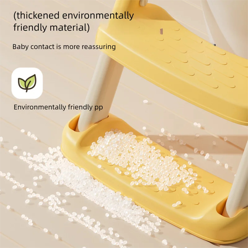Asiento de Inodoro Plegable para Niños Pequeños con Escalón, Asiento Portátil para Entrenamiento de Ir al Baño, Altura Ajustable, Antideslizante, Ahorra Espacio