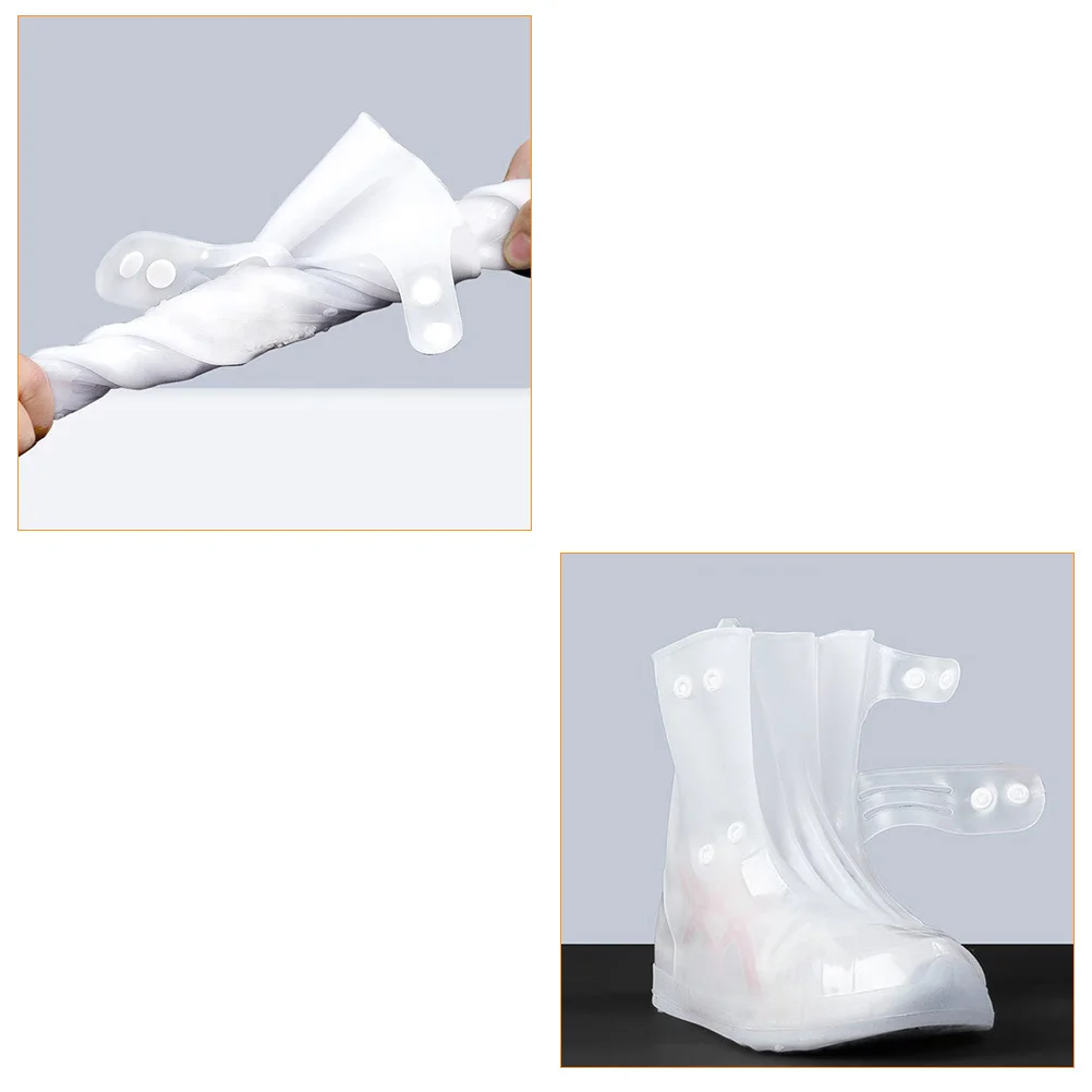 1Pair Reusable Waterproof Shoe Covers Non-Slip High Tube Rainproof Overshoes for Outdoor Activities Waterproof Shoe Covers