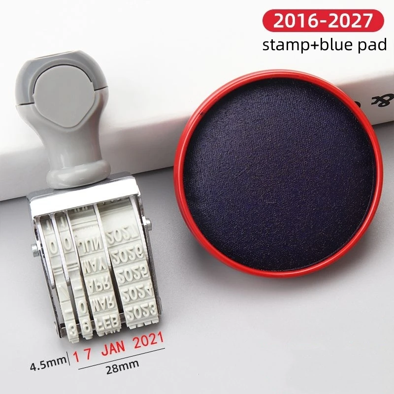 Portable English Date Stamp For Office School Bank Egg Supermarket Store Manufacture Roller Date Number Stamps DMY DD/MM/YYYY