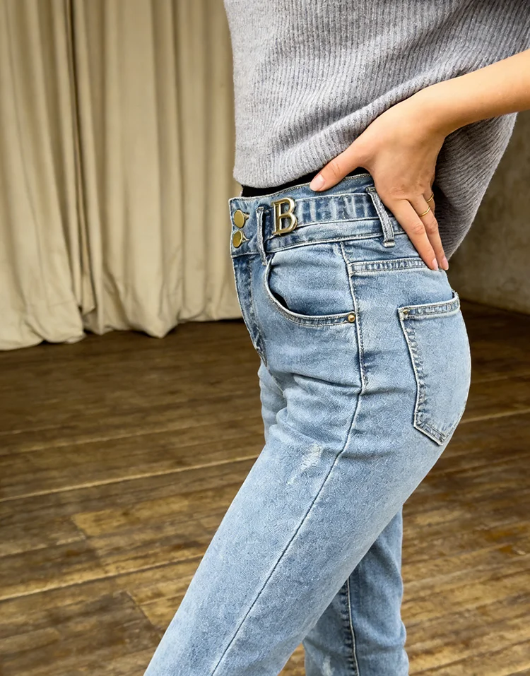 Jeans Donna Skinny Sexy Tenero Moda Donna Jean 2000s Y2K Vita alta Coreano Femme Chic Pantaloni Denim Trendy Stile BF