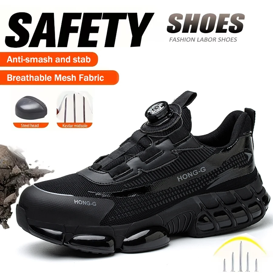 Image of Modische Sicherheitssneaker für Herren, Arbeitsstiefel, stoßfest, durchtrittsicher, leicht, verschleißfest, Herrenschuhe