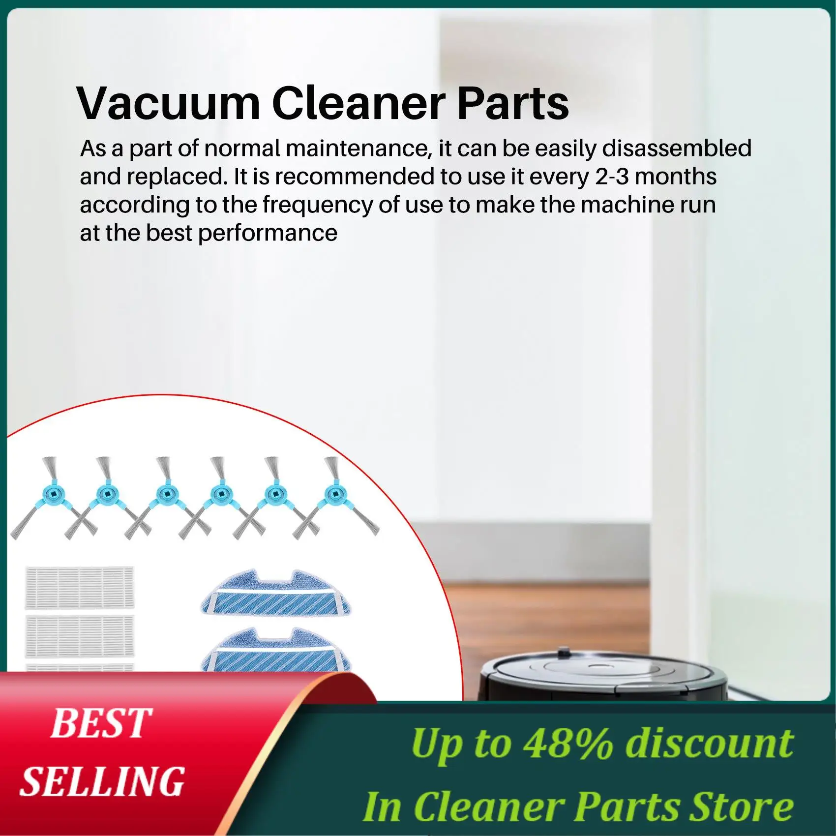 

Satisfied Accessory For Cecotec Conga 1490 Robot Vacuum Cleaner Spares Pack Of 1 Main Brush, 4 Hepa Filters, 6 Side Brushes, 3 M