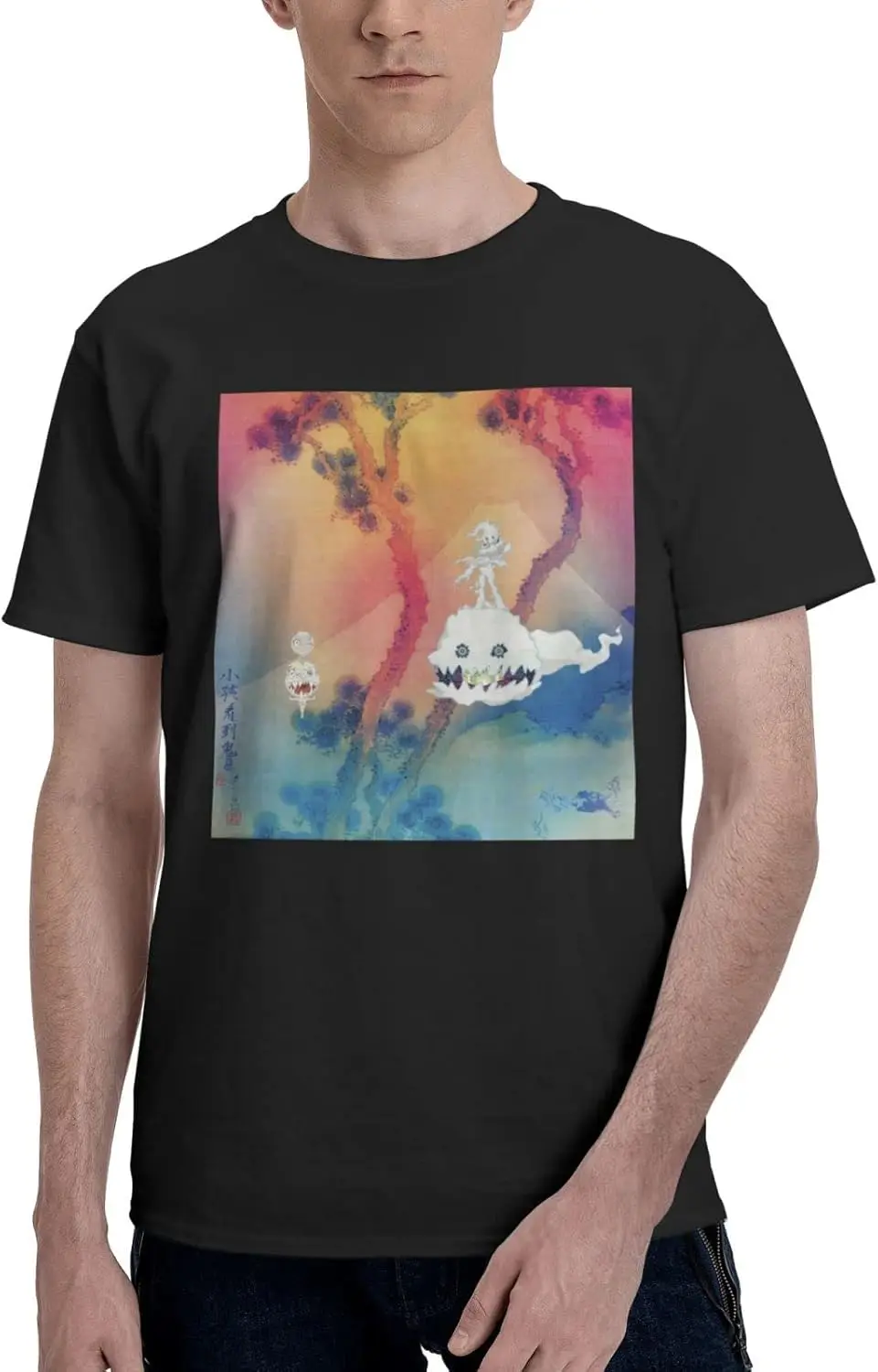 Mens Round Neck T Shirts Short Sleeve Tops for Kid Custom cudi tee,Music T-Shirt
