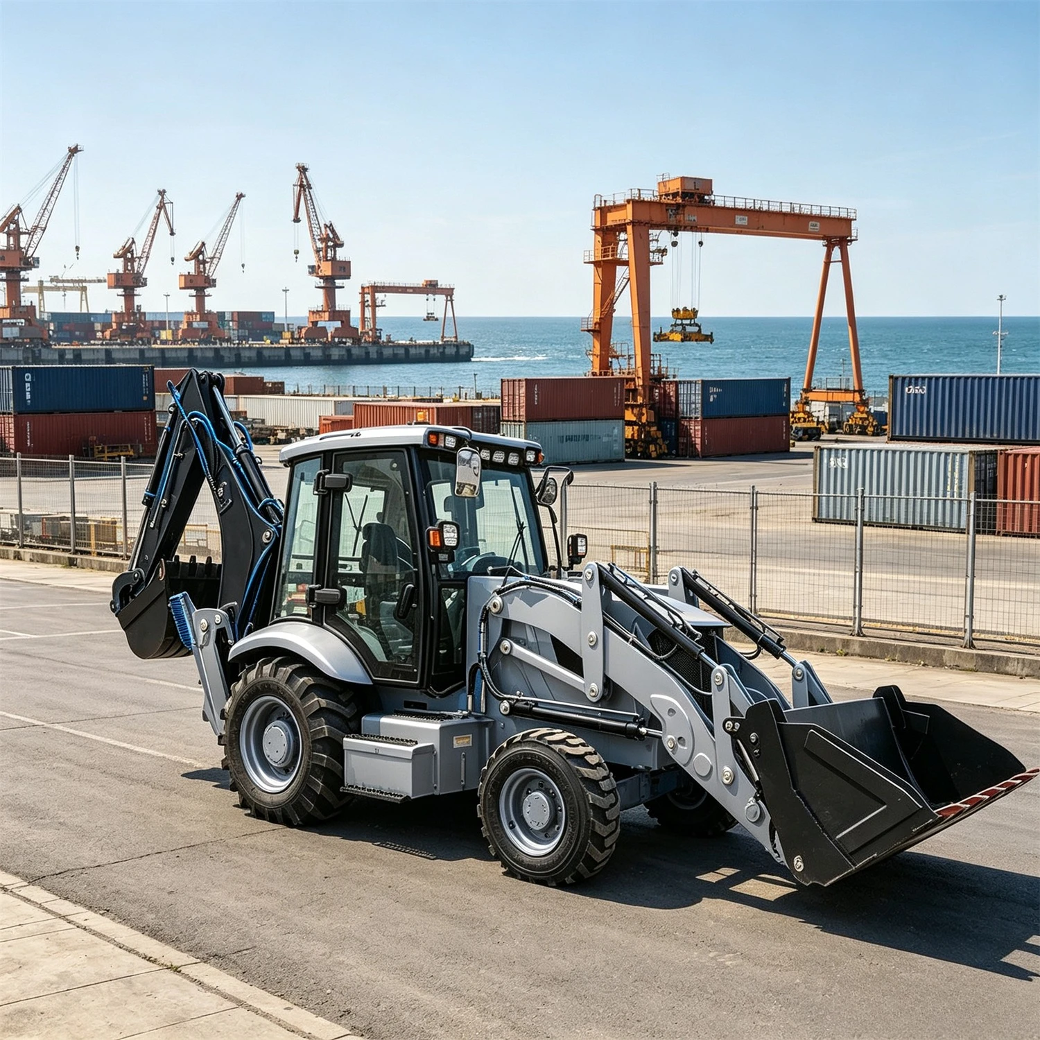 Two Active Backhoe Loaders Heavy Duty Wheel Type Backhoe Excavator Loader For Building Site Earth Moving Factory Price
