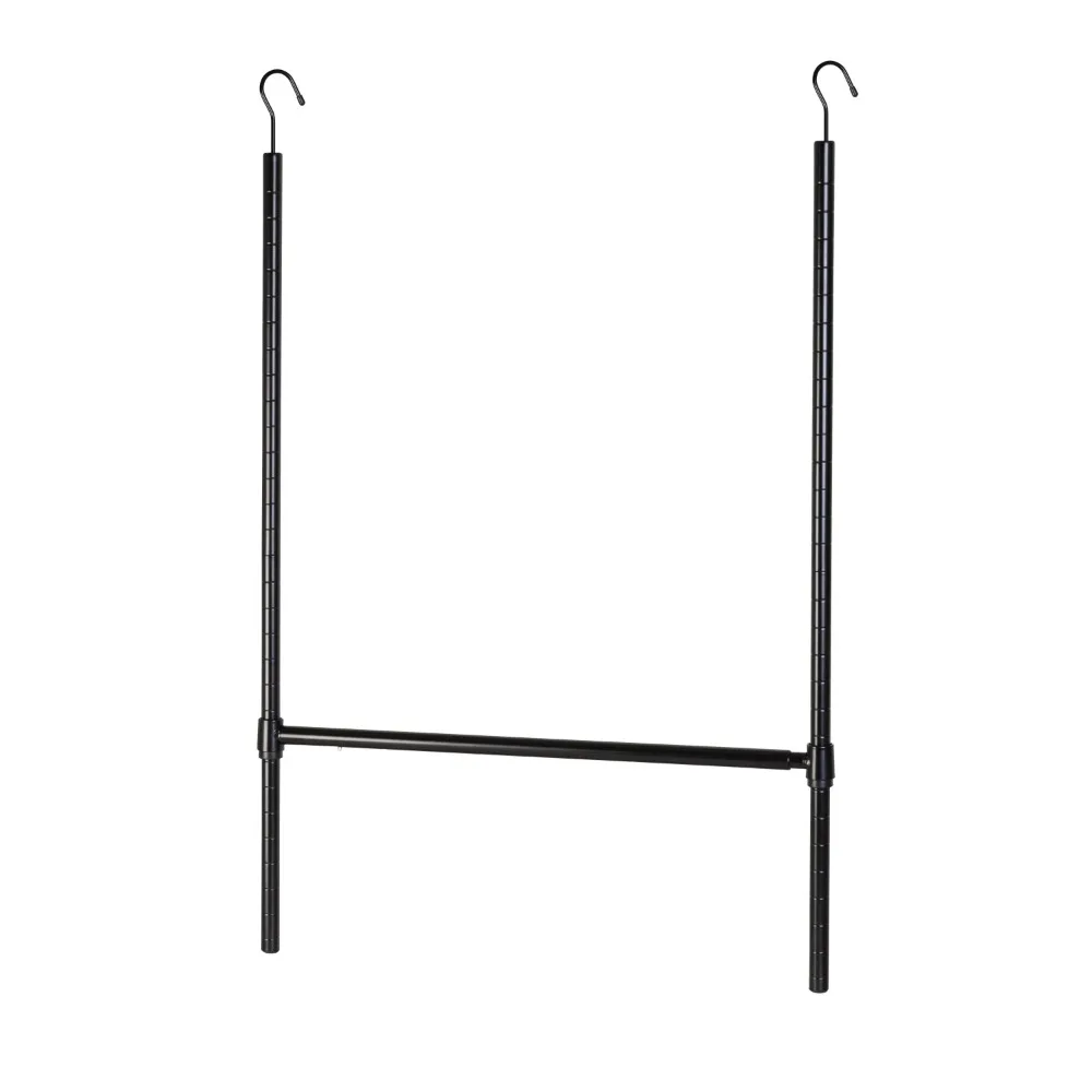 Steel Adjustable Hanging Closet Rod, Black