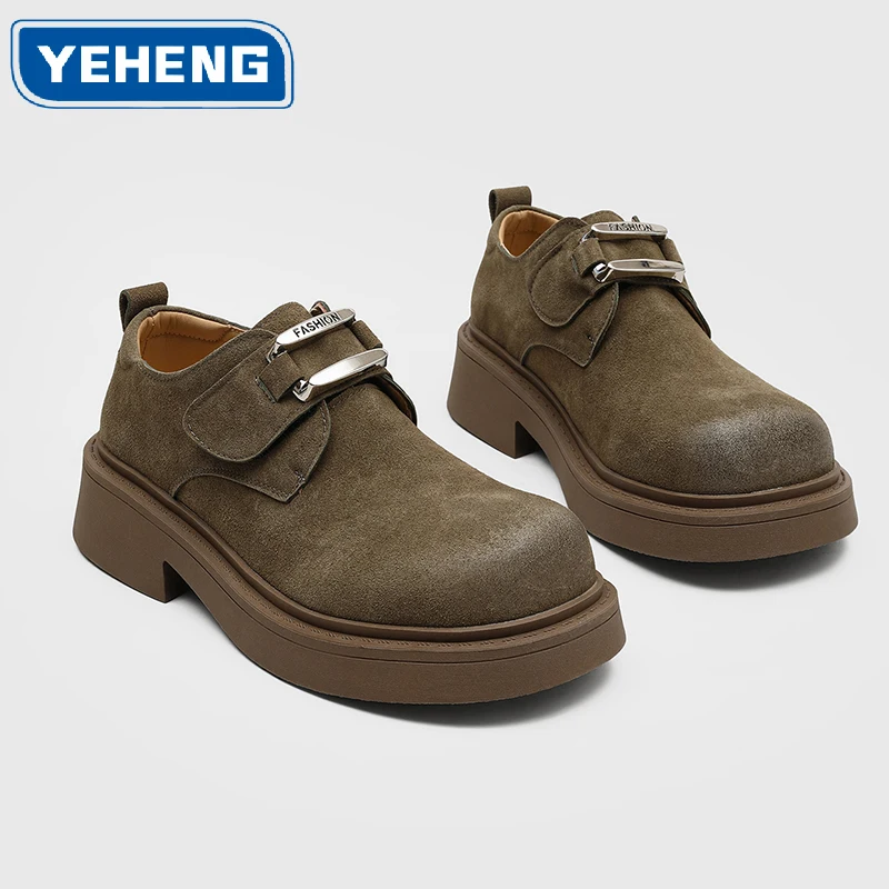 

Retro Thick Bottom Teenage Men Shoes Designer Styles Frosted Derby shoes Fashion Casual High Quality Business Commuter Men Shoes