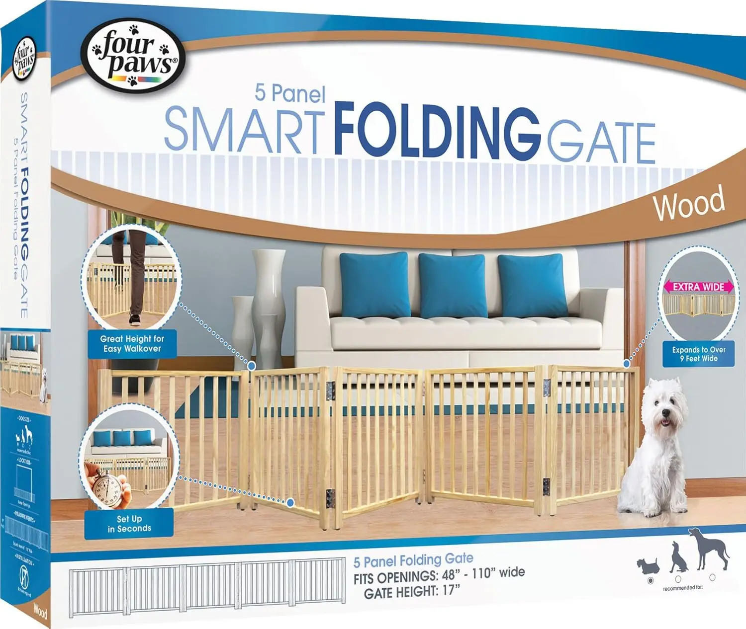 Freestanding Walk Over Pet Gate Size: 17.5