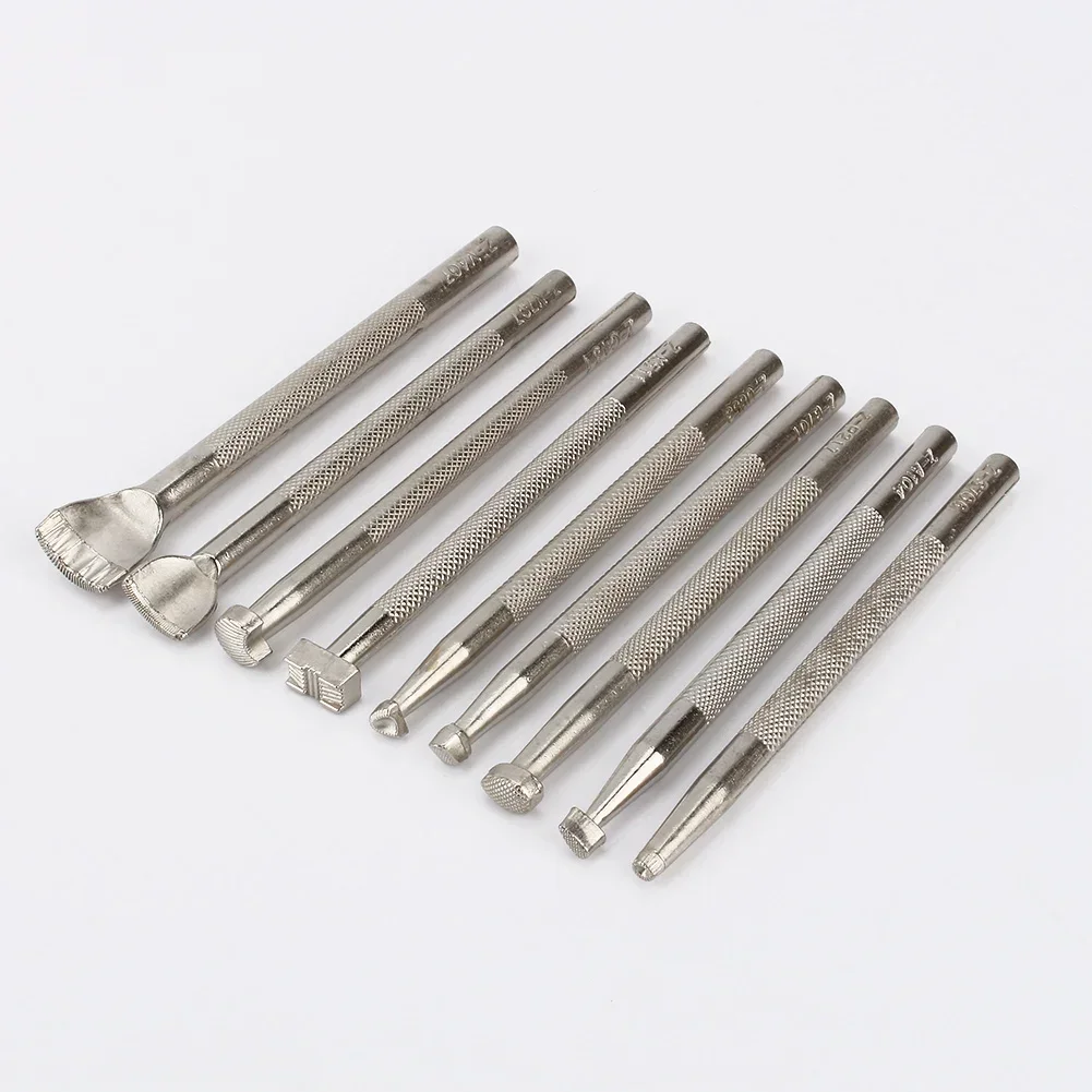 9pcs Leather Working Saddle Making Tools Craftool Carving Leather Craft Stamps Set