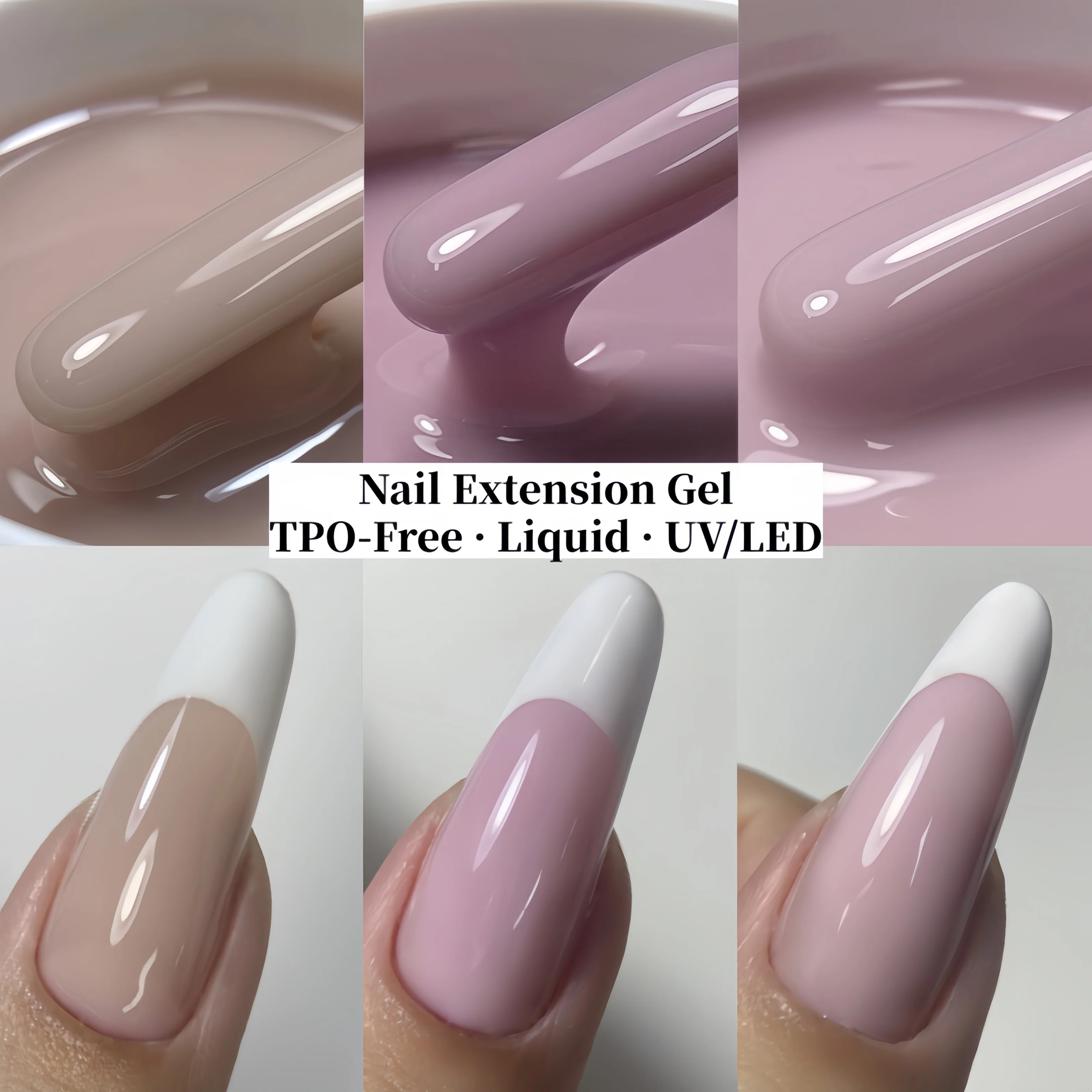 MSHARE TPO Free Liquid Acrylic Gel Acrygel Builder Nail Gel For Nails Extension Constuction Pink Shade Self Leveling Soak Off