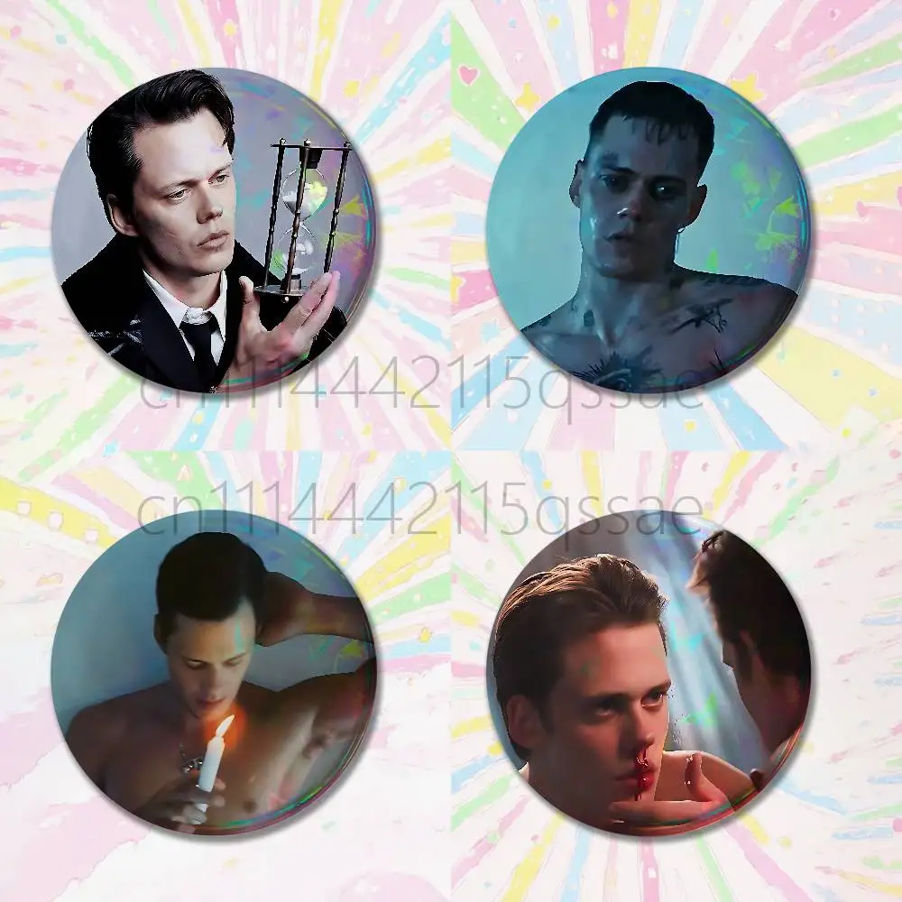 Muscle cool Bill Skarsgard Best-Selling Pin Button Custom Anime Role Old-school Brooch Cartoon Collar Badge Jewelry Gift Fans