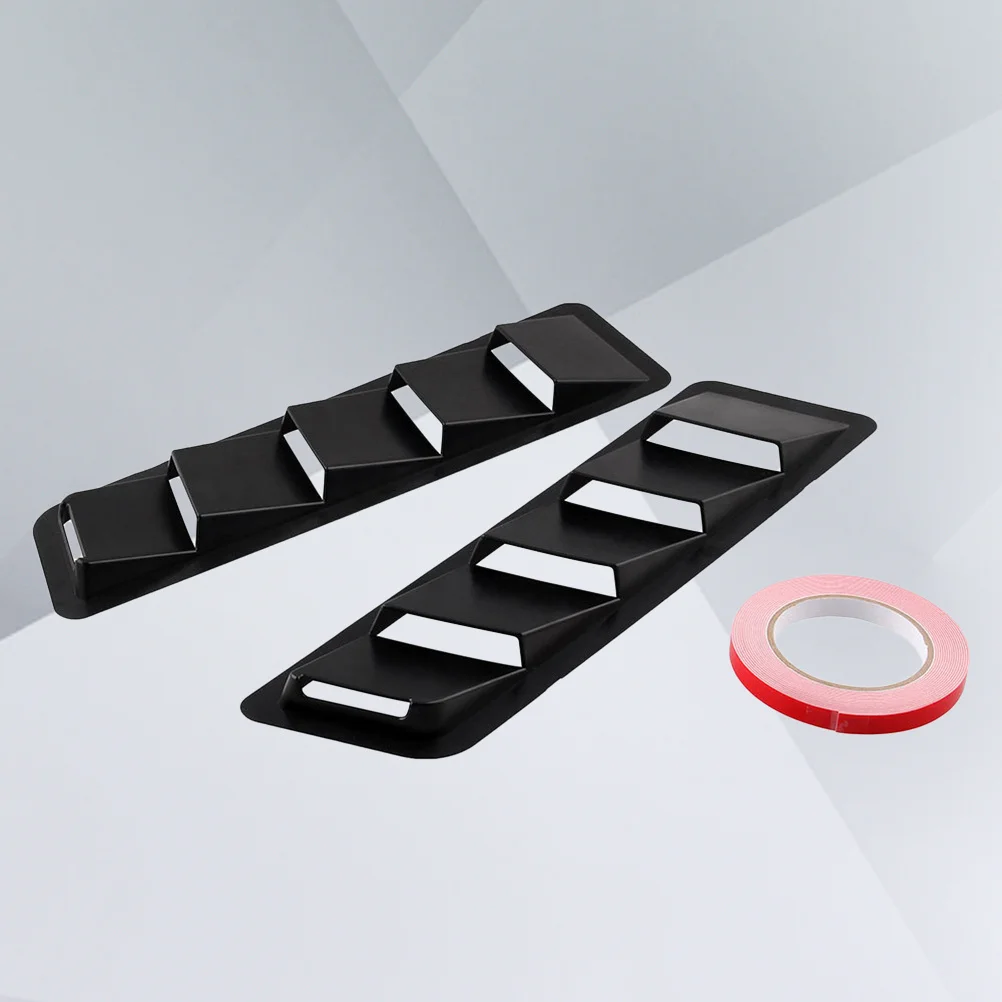 

1Pair Universal Car Hood Vent Scoop ABS Durable Easy Install Air Flow Intake Decorative DIY Modification Black