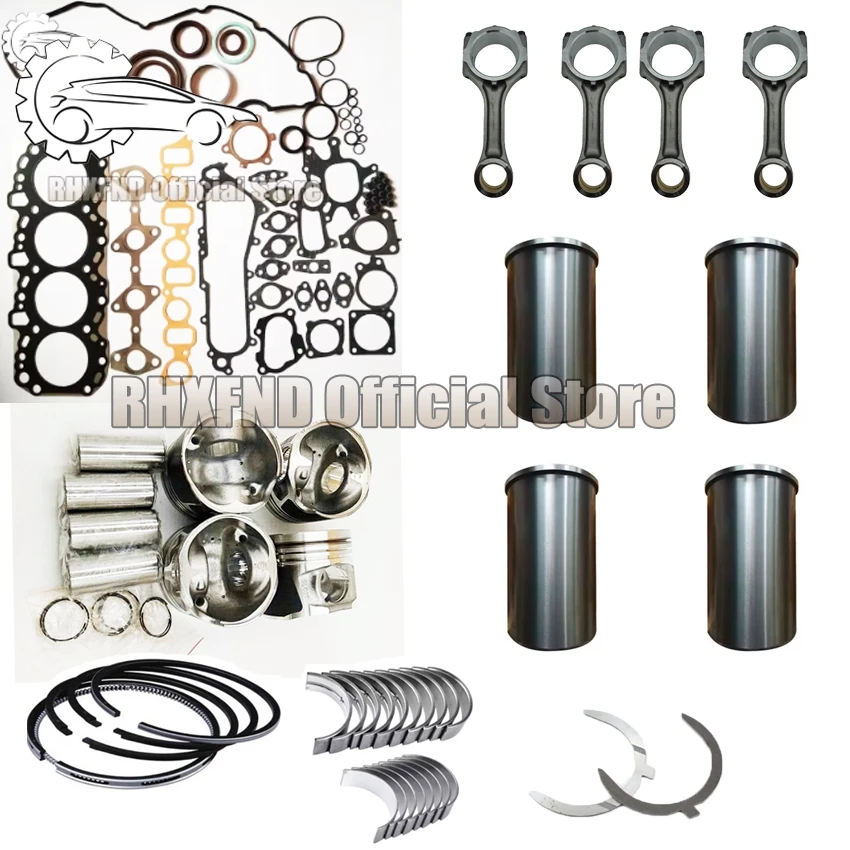 Toyota 2982cc Hilux Prado Land Cruiser 1kd revisión y renovación Kit Shim anillo de pistón con Biela de cilindro