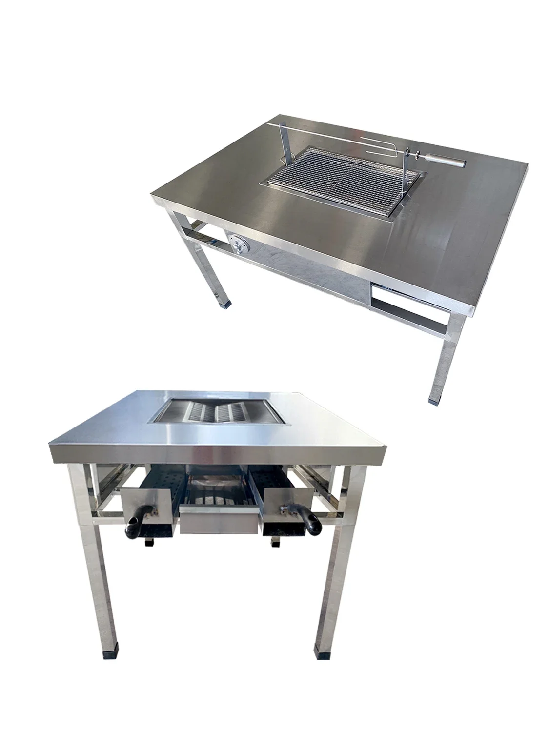 Barbecue table, commercial stainless steel, non stick self-service barbecue, charcoal, household multi-functional outdoor