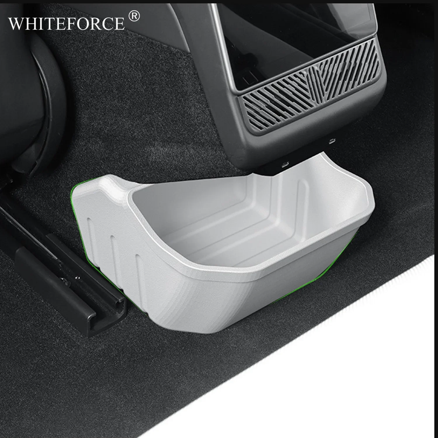 For Tesla Model 3 Highland 2023-2025 Rear Center Console Storage Box Silicone Organizer Box Rear Seat Trash Can Storage Box