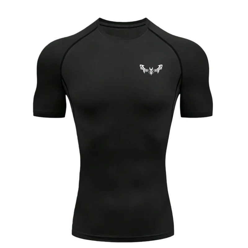 

Bat Tattoo Design 2026 Men's Sports T-shirt Training Fitness Compression Workout T-Shirt Rashguard Tops Tee