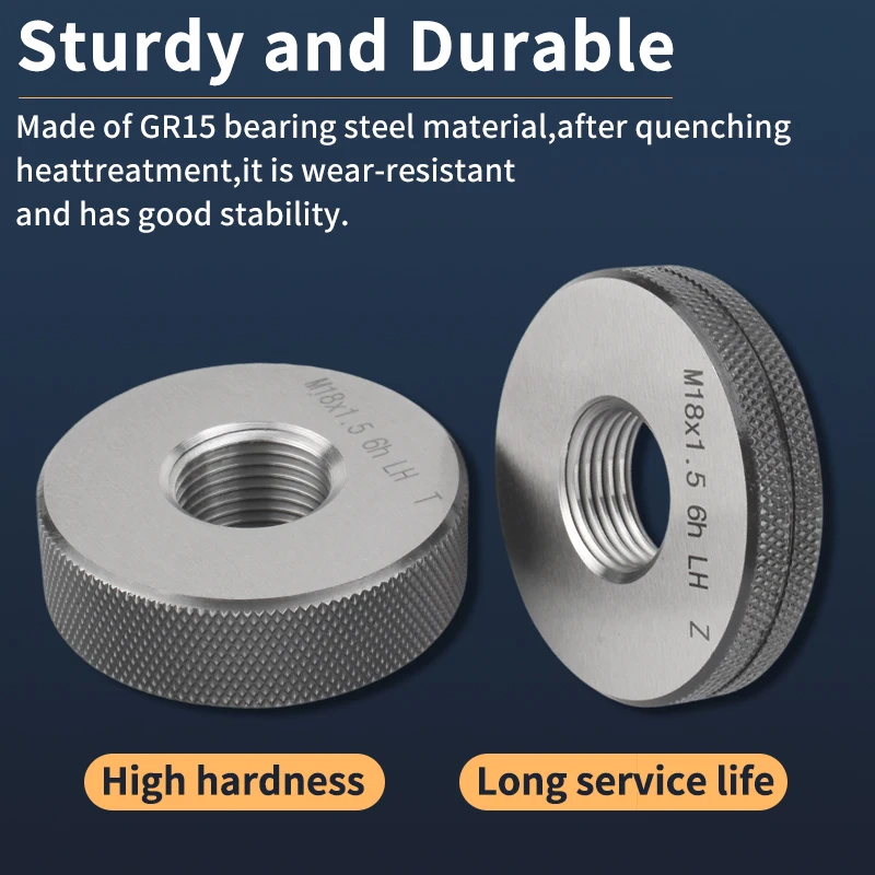 1SET(1*GO+1*NOGO) 6g Left Hand M40-M47 Metric Left Fine Tooth Thread Ring Gauge Measure Tools X0.5/0.75/1/1.25/1.5/2/3/4/4.5