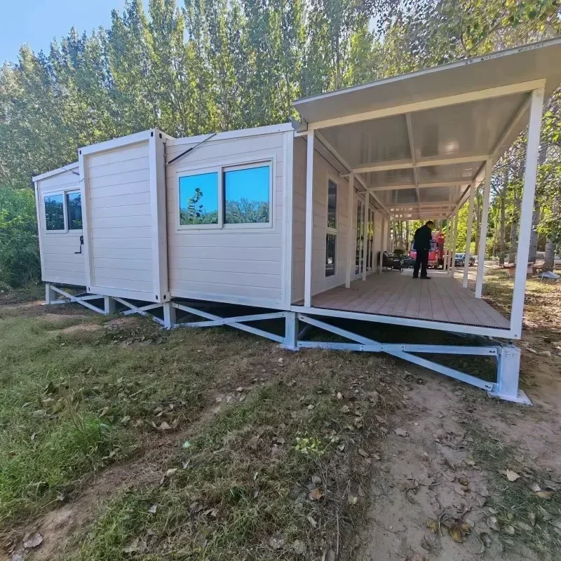 Expandable Container House 20 40 Ft Prefab Mobile Tiny Home Foldable Movable Prefabricated 2 3 4 Bedroom with Terrace Sunroom