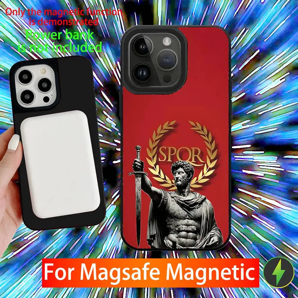 SPQR Rome Phone Case For iPhone 16,15,14,13,12,11,Pro,Max,Plus,Mini,SE New Magsafe Magnetic Wireless Charging