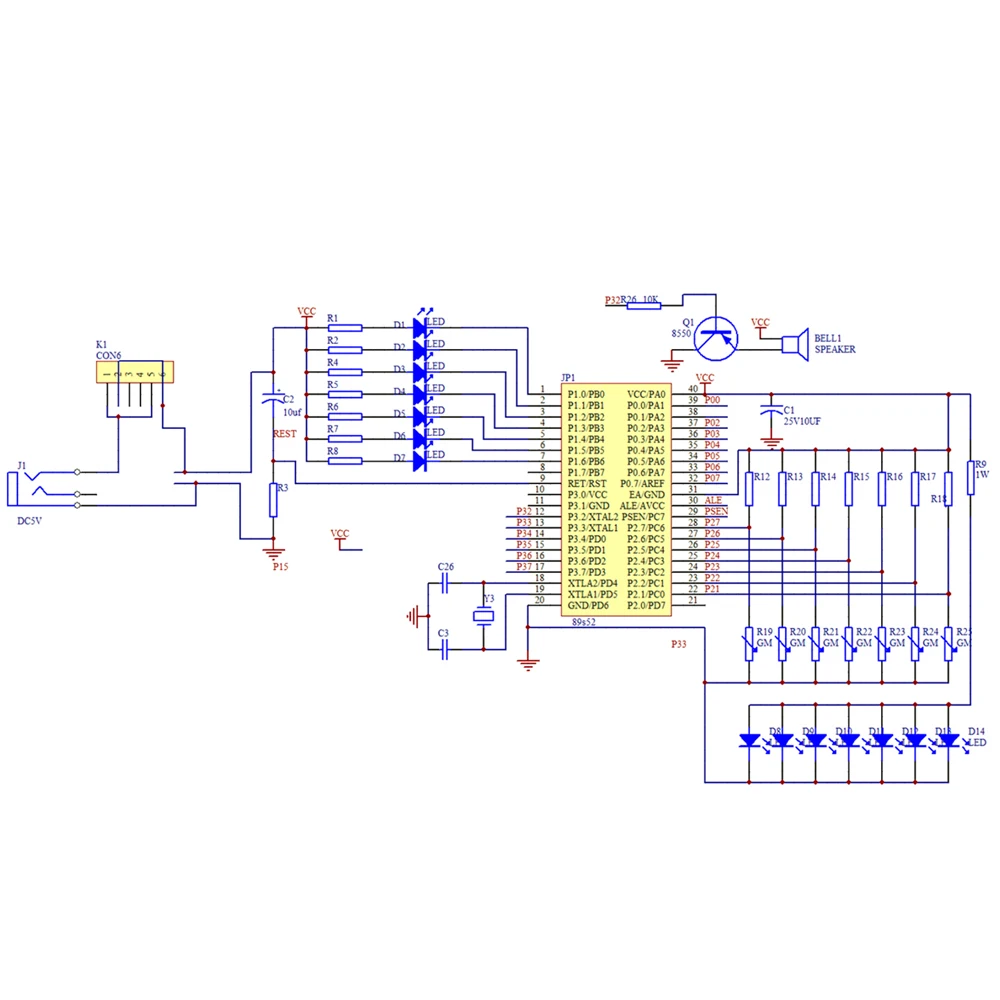Picture 6: DIY Stringless Laser Electronic Keyboard Kit Microcontroller Soldering Practice Component DC5V with Power Cord