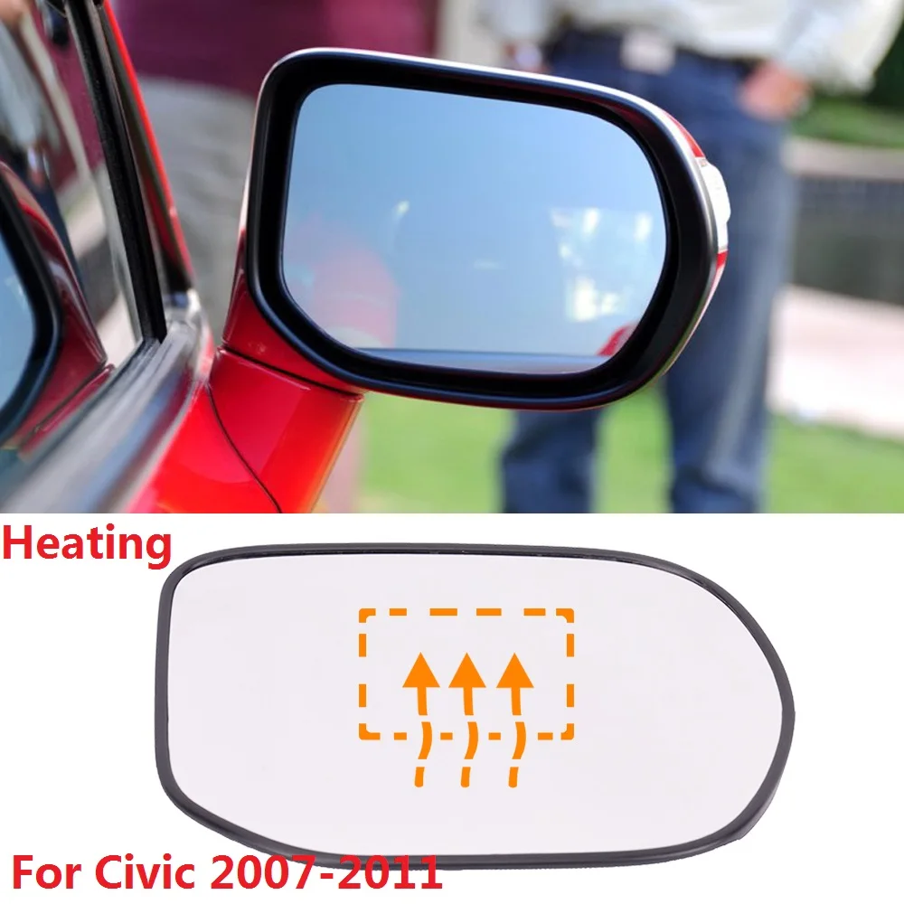 Lente do espelho do aquecimento de CAPQX para HONDA CIVIC FA1 FD1, HYDRO 2007-2011, vidro de opinião traseiro lateral
